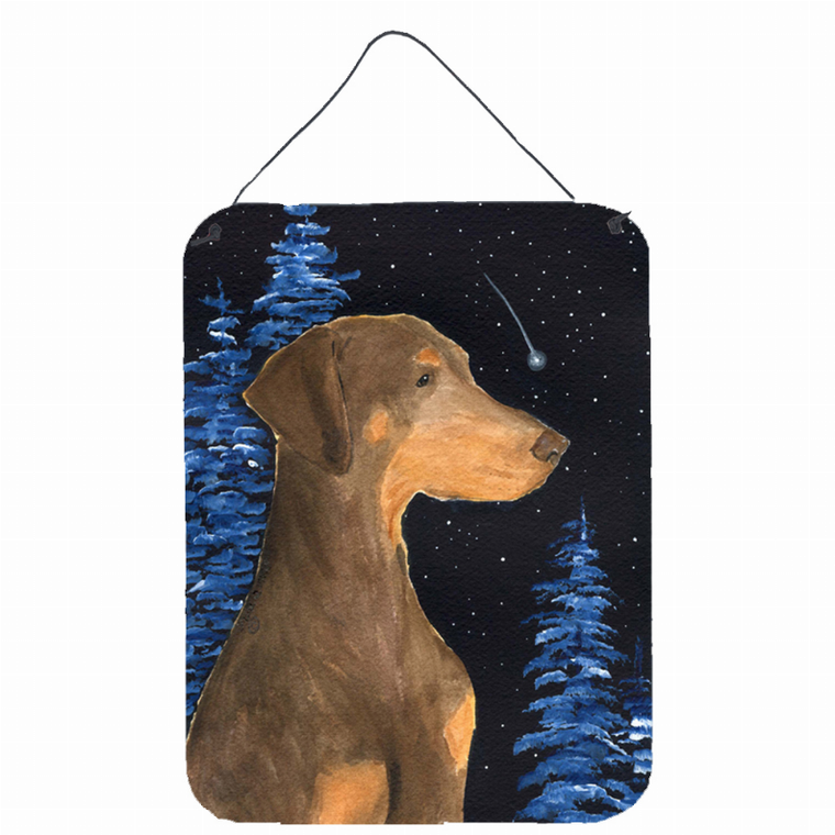Starry Night Dog Art Wall or Door Hanging Prints - 615872612208