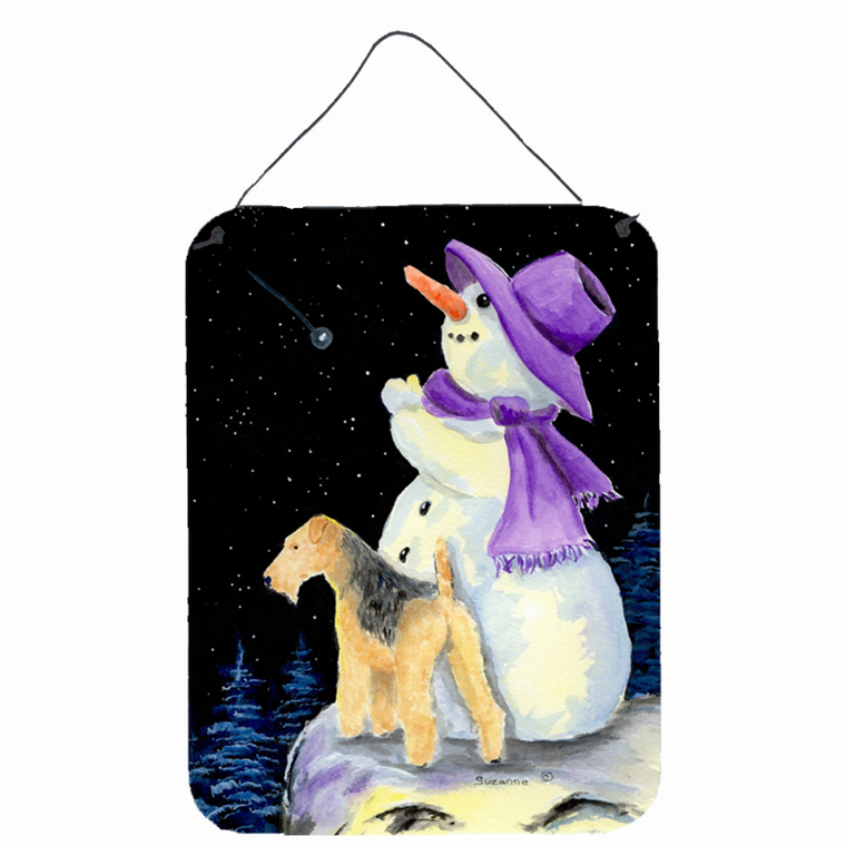 Snowman with Dog Wall or Door Hanging Prints - 615872614790