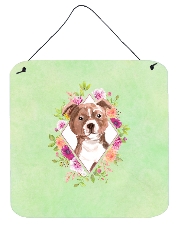 Flowers Design with Dog Wall or Door Hanging Prints - 194030073698