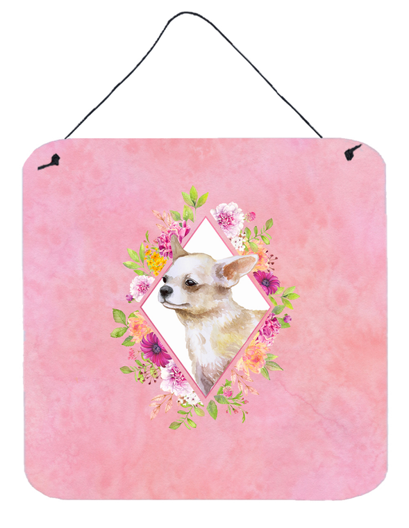 Flowers Design with Dog Wall or Door Hanging Prints - 194030071304