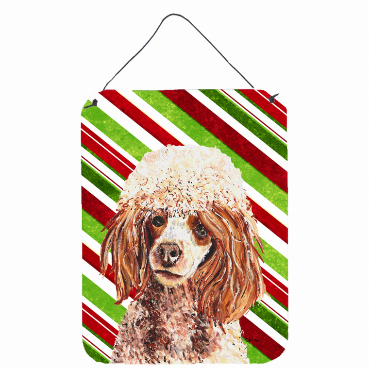 Candy Cane Holiday Christmas Design with Dog Wall or Door Hanging Prints - 615872849789