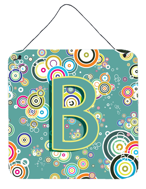 Circle Circle Teal Initial Alphabet Wall or Door Hanging Prints - 615872986880