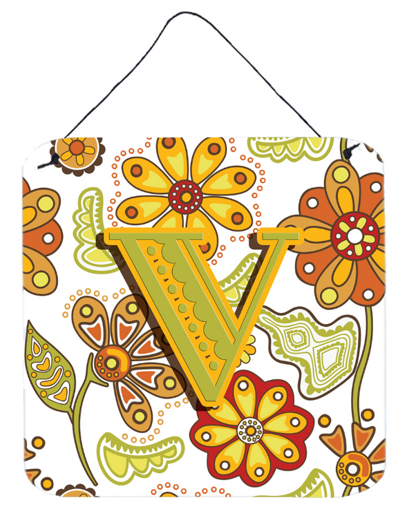 Monogram Letter Floral Wall or Door Hanging Prints - 615872983964