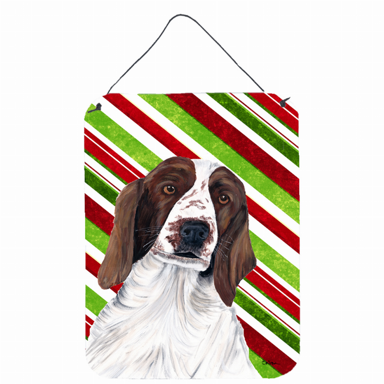 Candy Cane Holiday Christmas Design with Dog Wall or Door Hanging Prints - 615872621637
