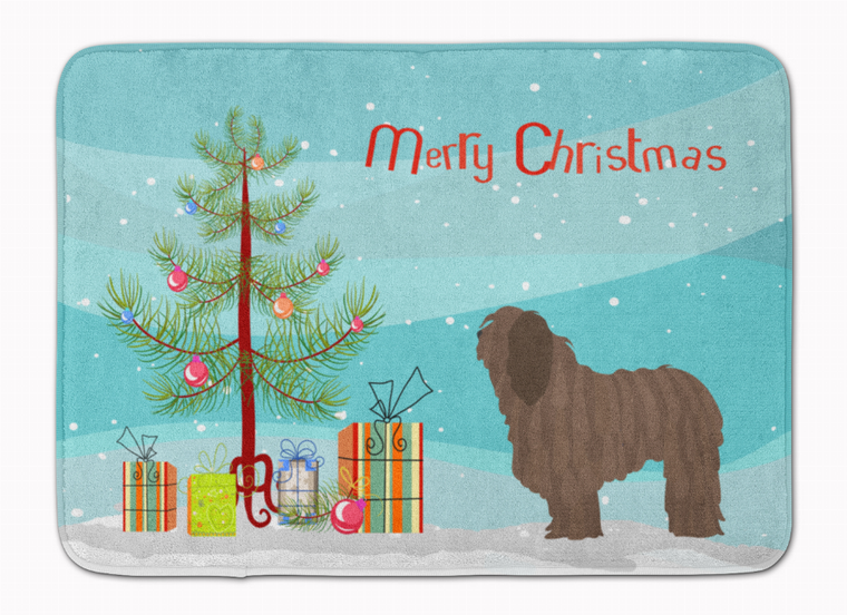 Merry Christmas Tree Dog Machine Washable Memory Foam Mat - 638508997944