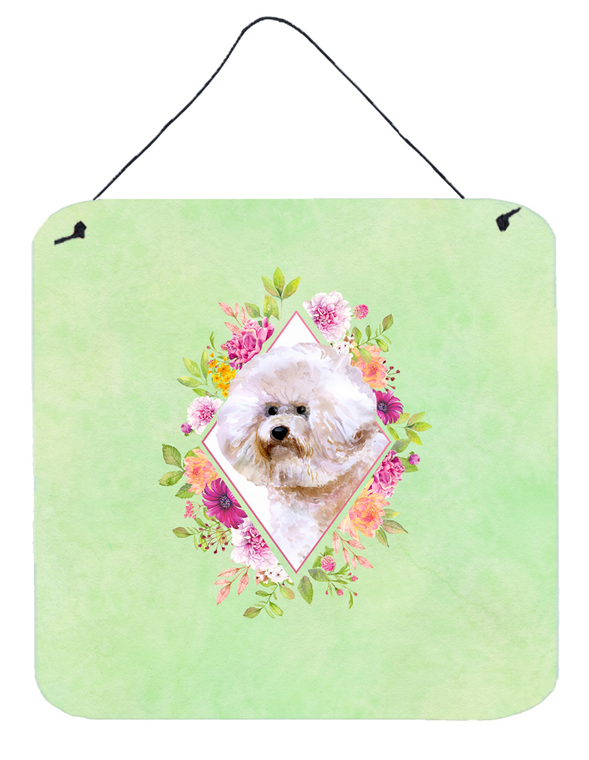 Flowers Design with Dog Wall or Door Hanging Prints - 194030072806