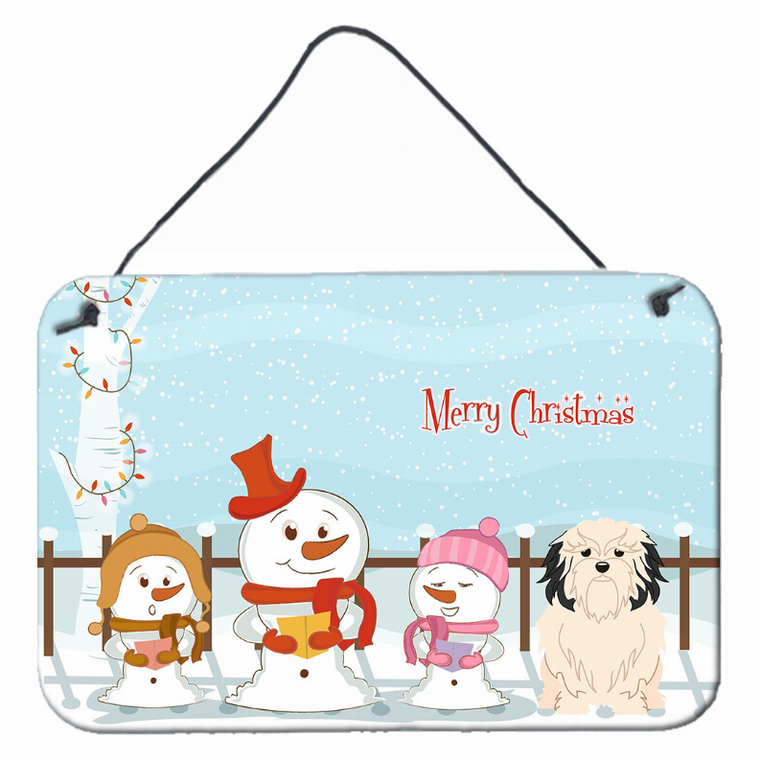 Merry Christmas Carolers Design with Dog Art Wall or Door Hanging Prints - 638508443533