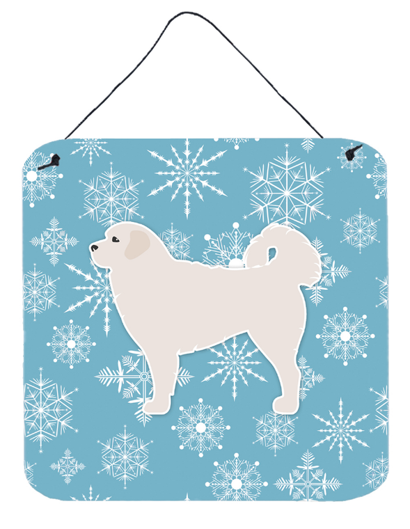 Winter Snowflake Design with Dog Art Wall or Door Hanging Prints - 638508520104