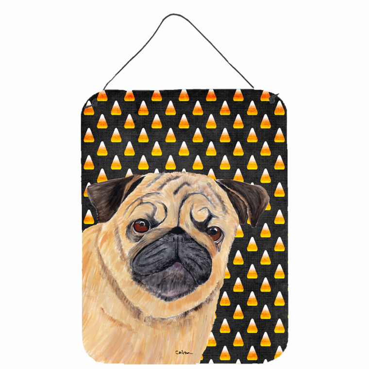 Candy Corn Halloween Design with Dog Wall or Door Hanging Prints - 615872615513