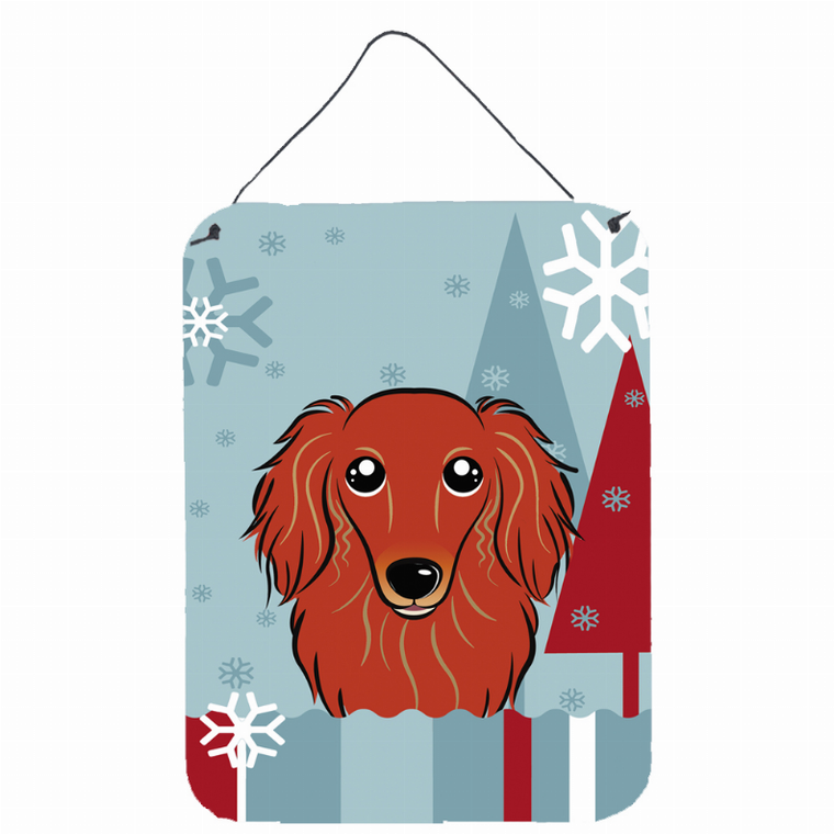 Winter Holiday Design with Dog Art Wall or Door Hanging Prints - 638508122995