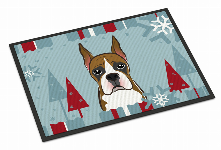Winter Holiday Dog Art Indoor or Outdoor Mat - 638508113160