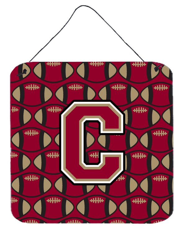 Monogram Letter Football Wall or Door Hanging Prints - 638508303608