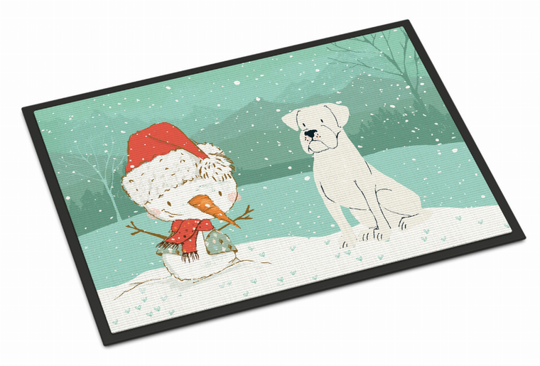 Dog and Snowman Christmas Indoor or Outdoor Mat - 652259278756