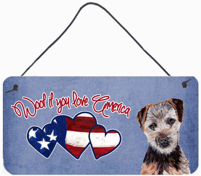 Woof If You Love America Dog Artwork Wall or Door Hanging Prints - 615872936403