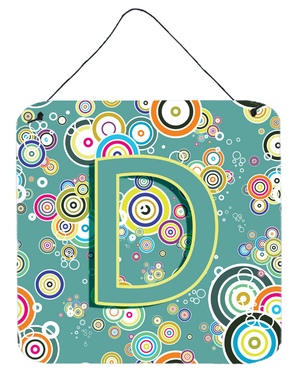 Circle Circle Teal Initial Alphabet Wall or Door Hanging Prints - 615872986903