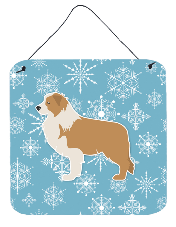 Winter Snowflake Design with Dog Art Wall or Door Hanging Prints - 638508520050