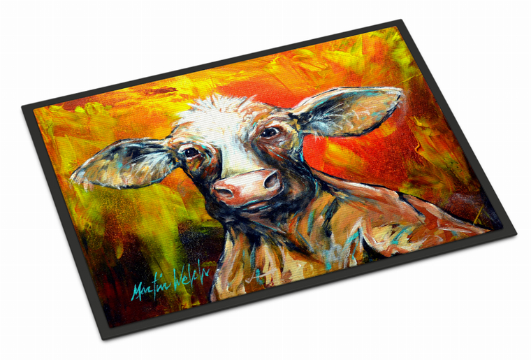 Cow Real Life Art/Painting Christmas Indoor or Outdoor Mat - 194030010587