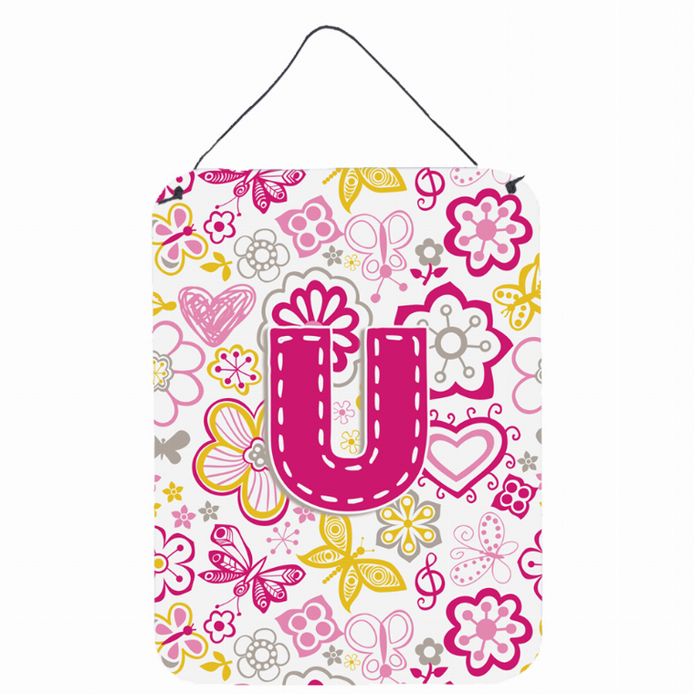 Flowers and Butterflies Monogram Letter Wall or Door Hanging Prints - 638508028334