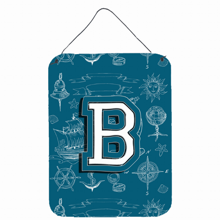 Sea Doodles Initial Alphabet Wall or Door Hanging Prints - 638508030221