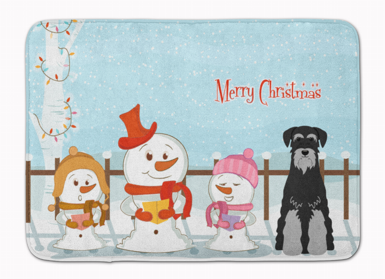 Merry Christmas Carolers Dog Art Machine Washable Memory Foam Mat - 638508637673