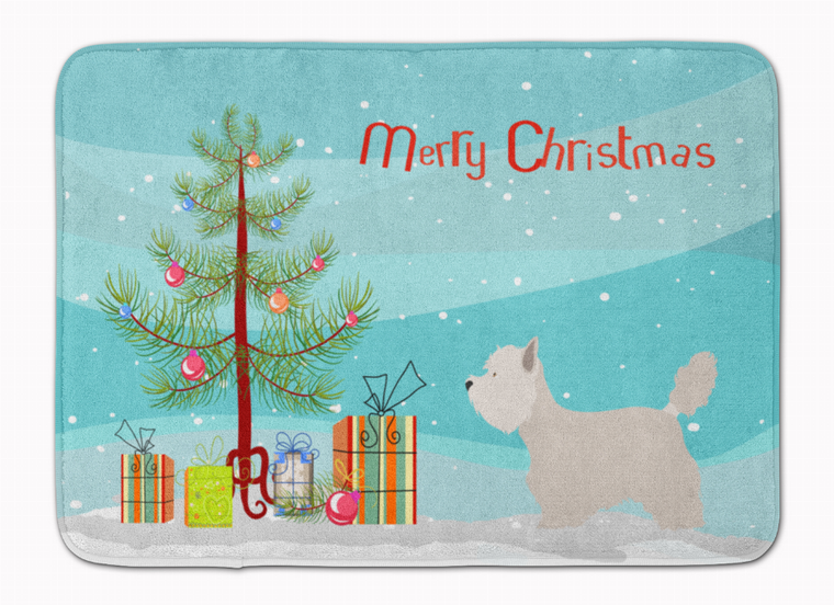 Merry Christmas Tree Dog Machine Washable Memory Foam Mat - 638508998217