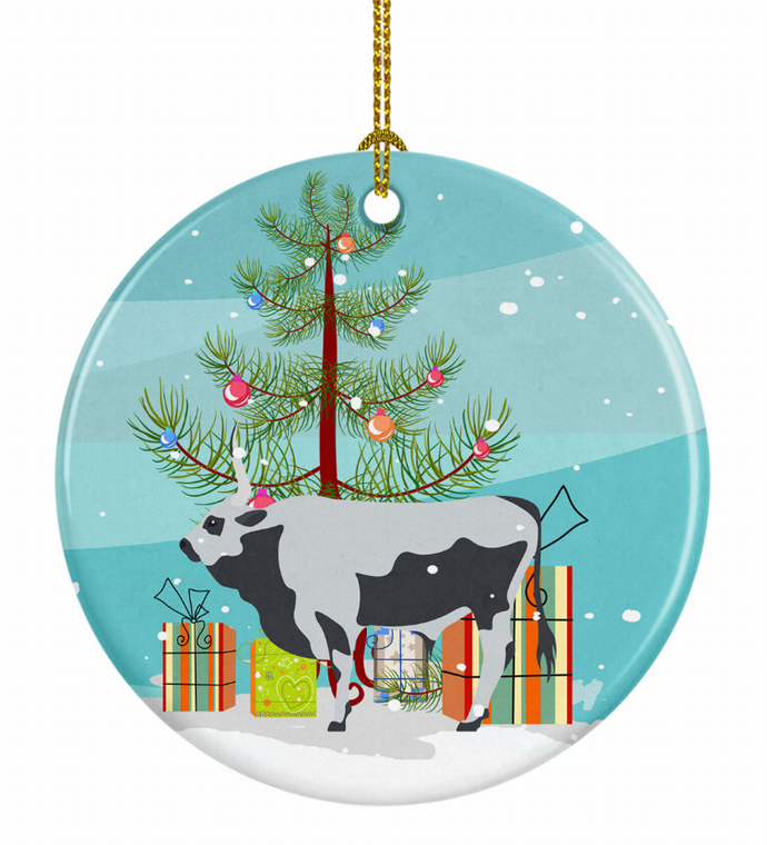 Cow Christmas Ceramic Ornament - 652259329359