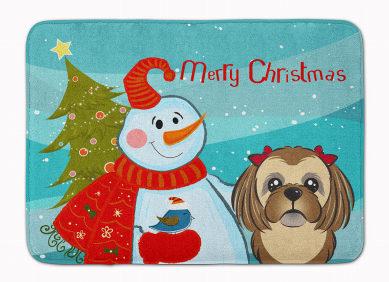Snowman Dog Art Washable Memory Foam Mat - 638508635815