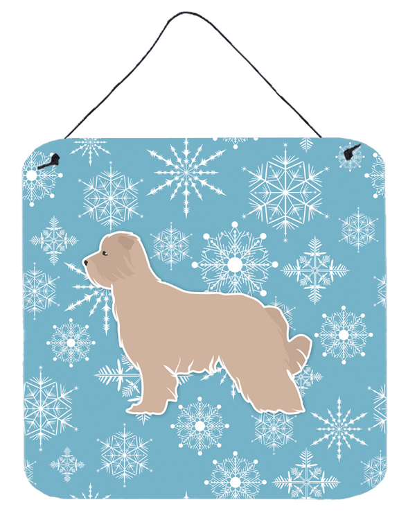 Winter Snowflake Design with Dog Art Wall or Door Hanging Prints - 638508520012