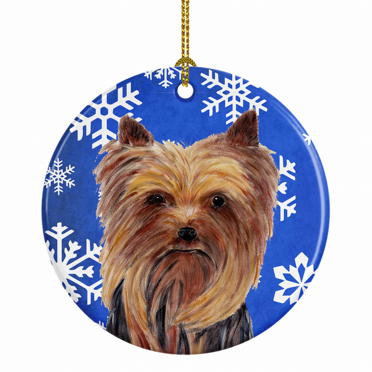 Holiday Dog on Ceramic Ornament - 615872599868