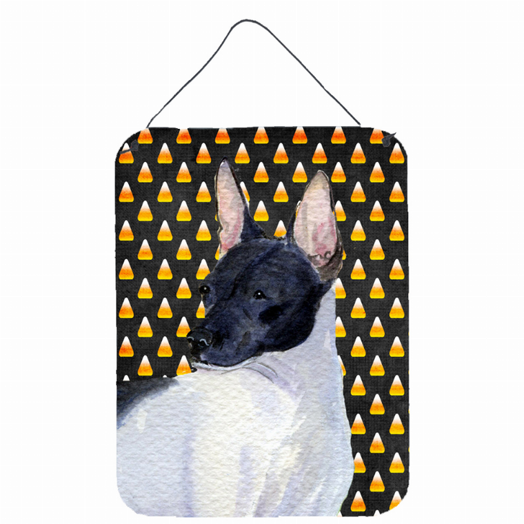 Candy Corn Halloween Design with Dog Wall or Door Hanging Prints - 615872615858