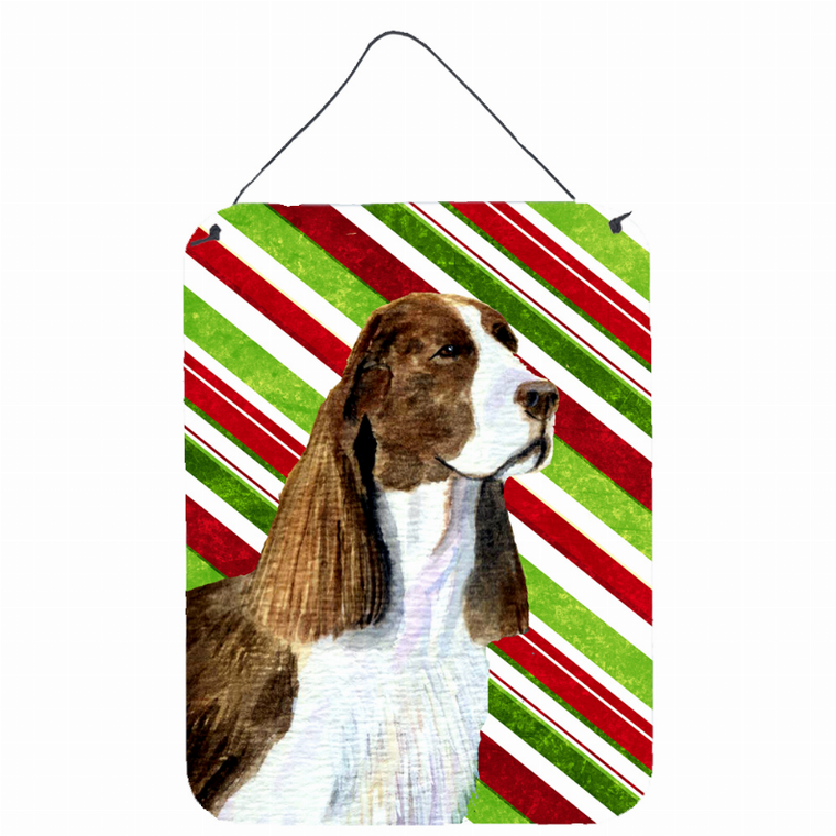 Candy Cane Holiday Christmas Design with Dog Wall or Door Hanging Prints - 615872623136