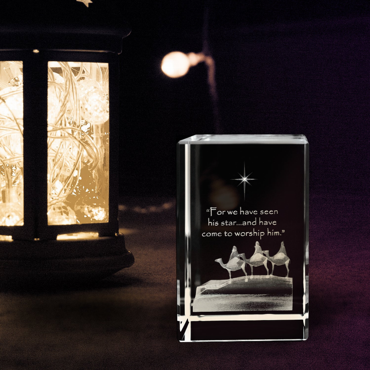 The Magi Laser-engraved Crystal Cube - 787014107009