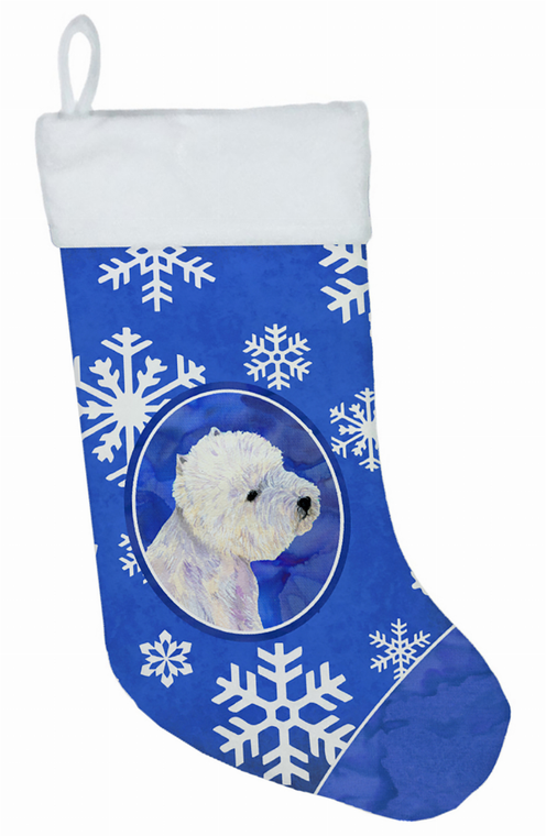 Dog and Winter Snowflakes Christmas Stocking - 705332017510