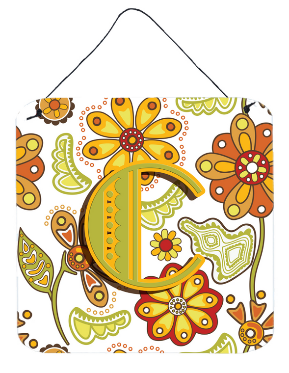 Monogram Letter Floral Wall or Door Hanging Prints - 615872983780