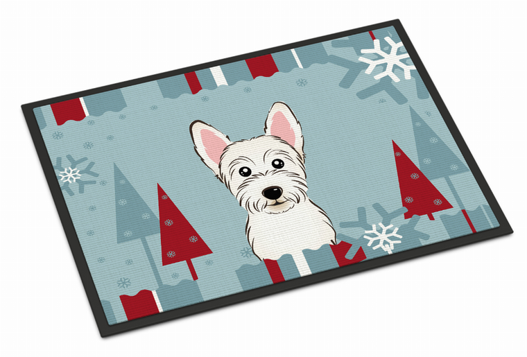 Winter Holiday Dog Art Indoor or Outdoor Mat - 638508112576