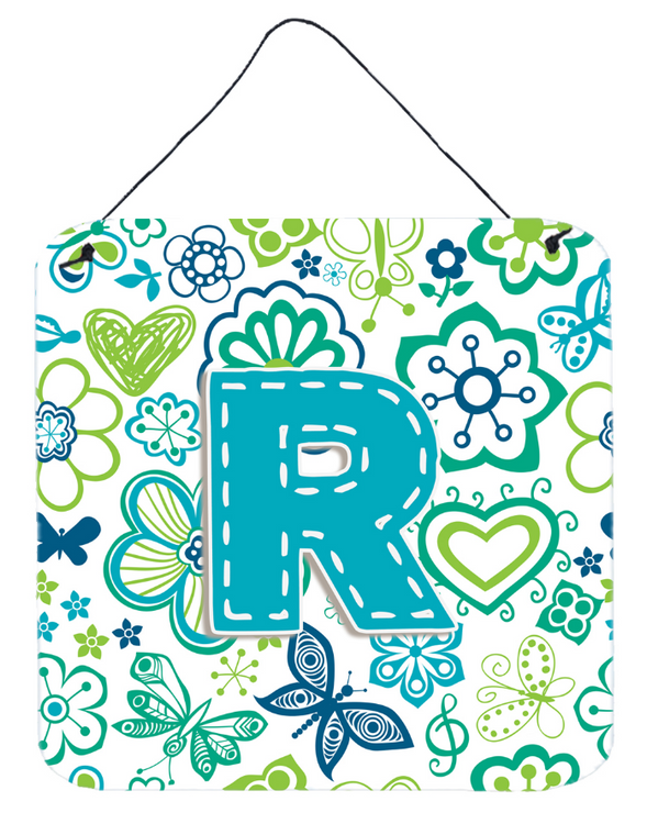 Flowers and Butterflies Monogram Letter Wall or Door Hanging Prints - 615872984701