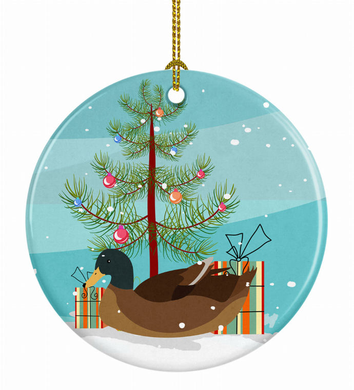 Duck Christmas Ceramic Ornament - 652259329779