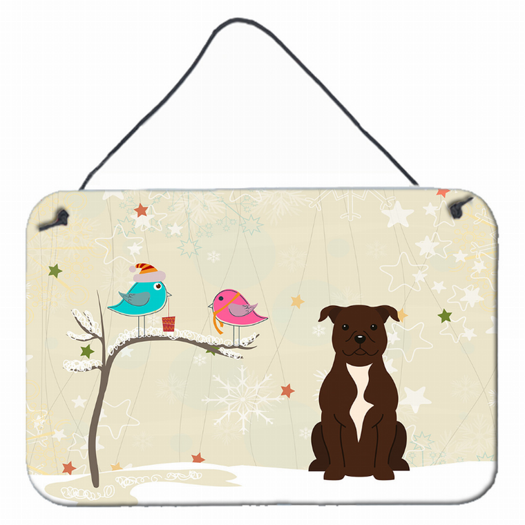 Christmas Presents Between Friends Design with Dog Art Wall or Door Hanging Prints - 638508445230