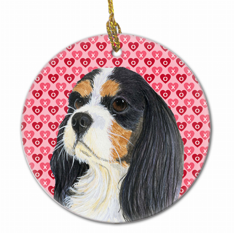 Valentine's Day Dog Portrait Ceramic Ornament - 615872602438