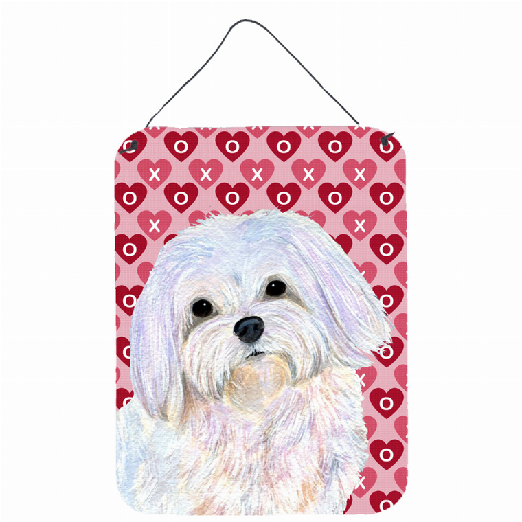 Hearts Love and Valentine's Day Design with Dog Wall or Door Hanging Prints - 615872619887