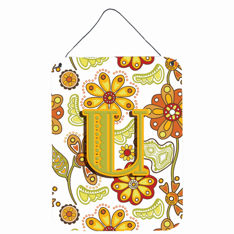 Monogram Letter Floral Wall or Door Hanging Prints - 638508028075