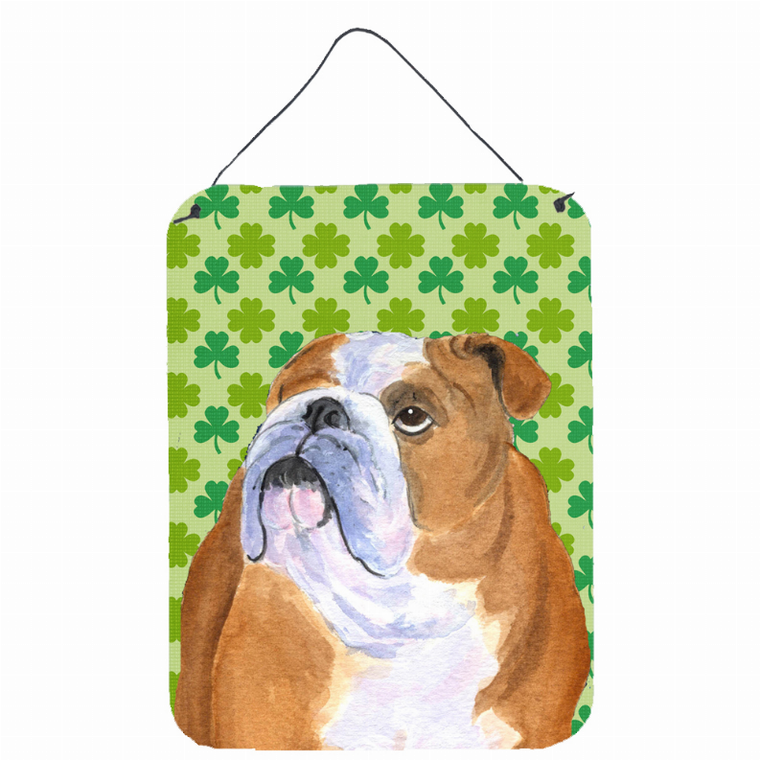 St. Patrick's Day Shamrock Portrait Design with Dog Wall or Door Hanging Prints - 615872619115