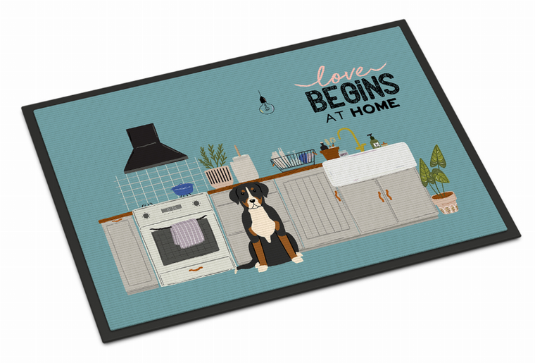 Dog Kitchen Scene Indoor or Outdoor Mat - 194030347348