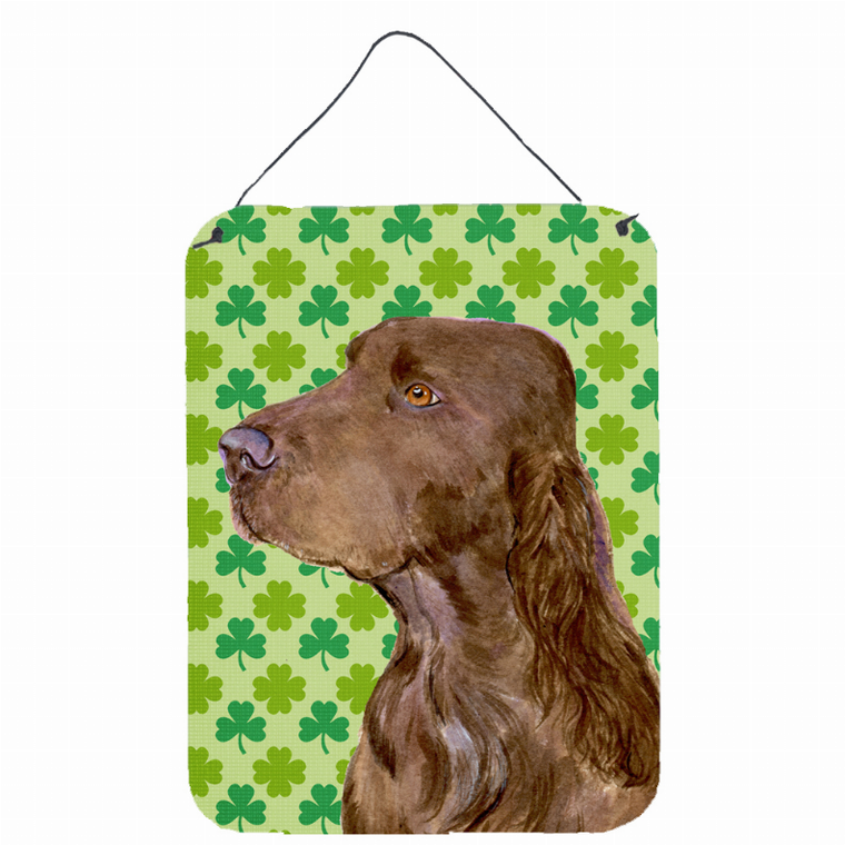 St. Patrick's Day Shamrock Portrait Design with Dog Wall or Door Hanging Prints - 615872618774