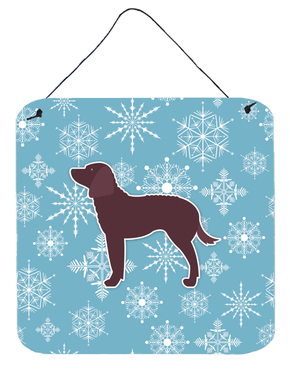 Winter Snowflake Design with Dog Art Wall or Door Hanging Prints - 638508519849