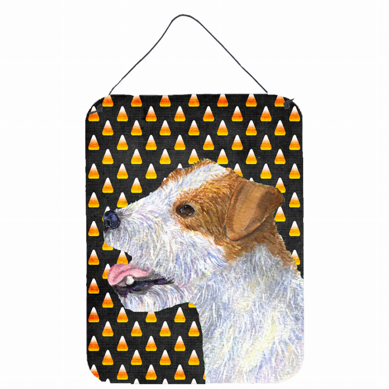 Candy Corn Halloween Design with Dog Wall or Door Hanging Prints - 615872616084
