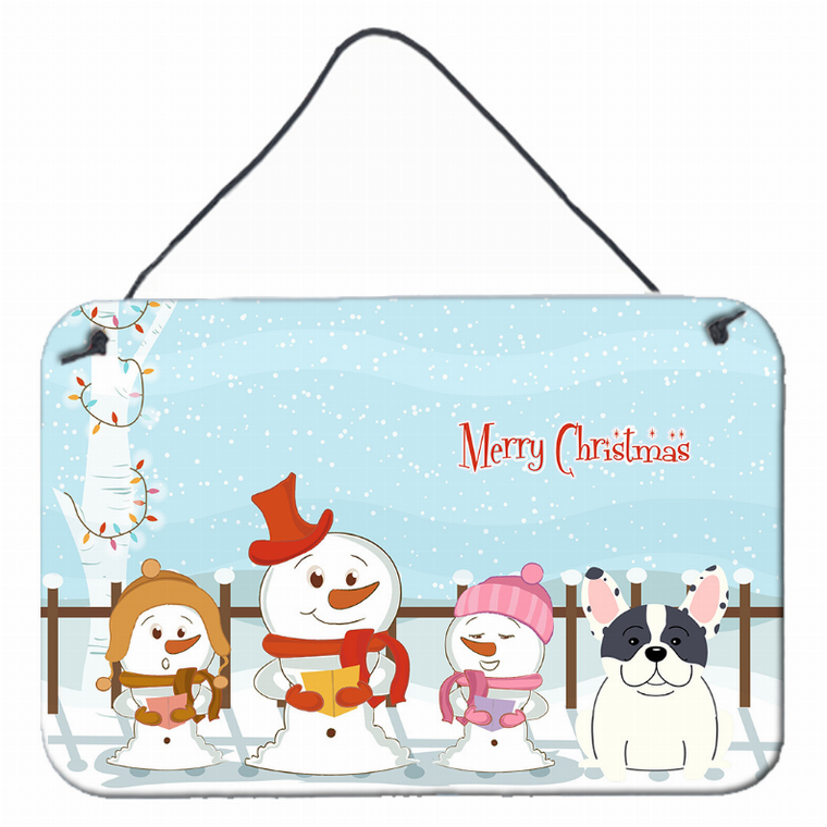 Merry Christmas Carolers Design with Dog Art Wall or Door Hanging Prints - 638508443458