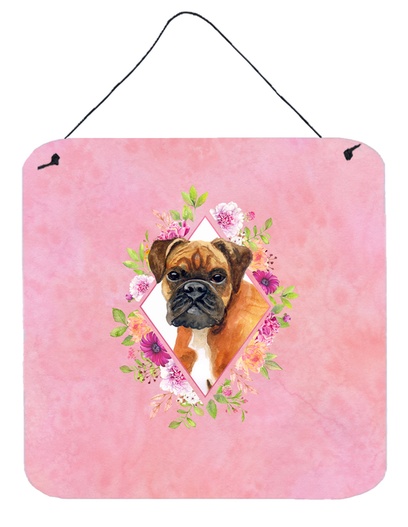 Flowers Design with Dog Wall or Door Hanging Prints - 194030071465