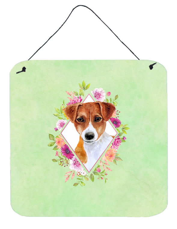 Flowers Design with Dog Wall or Door Hanging Prints - 194030073179