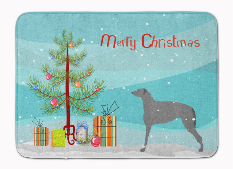 Merry Christmas Tree Dog Art Machine Washable Memory Foam Mat - 638508641755